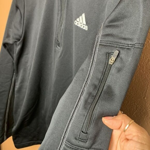 Adidas Black 1/4 Zip Long Sleeve Pullover Size Small - Picture 12 of 15